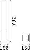 Palo-Da-Esterno-Quadrato-Moderno-Edo-Alluminio-Materie-Plastiche-Bianco-Gx53