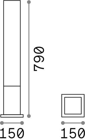 Palo-Da-Esterno-Quadrato-Moderno-Edo-Alluminio-Materie-Plastiche-Bianco-Gx53