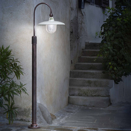 Palo-Esterno-Classico-Campobasso-Metallo-Ceramica-Nero-Sfumato-Rame-1-Luce-E27