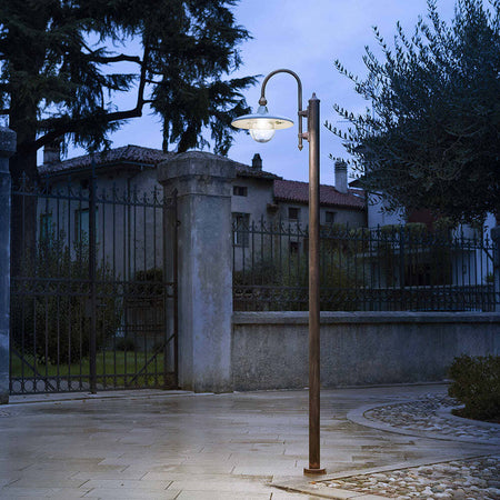 Palo-Esterno-Classico-Campobasso-Metallo-E-Ceramica-Nero-Sfumato-Rame-1-Luce-E27