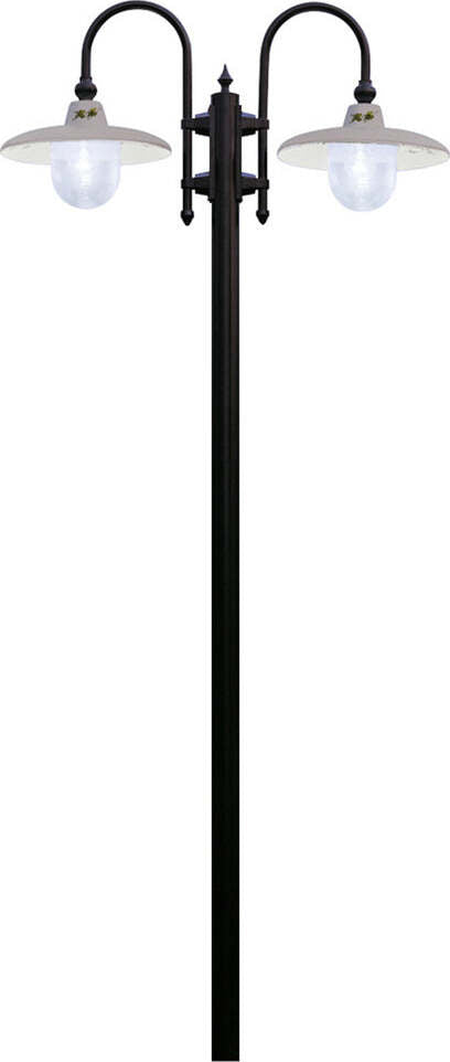 Palo-Esterno-Classico-Campobasso-Metallo-E-Ceramica-Nero-Sfumato-Rame-2-Luci-E27