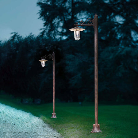 Palo-Esterno-Classico-Genova-Metallo-E-Ceramica-Nero-Sfumato-Rame-1-Luce-E27