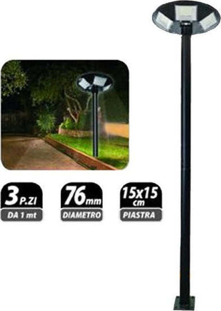 Palo-In-Ferro-Per-Lampione-Led-3-Metri-Da-Giardino-Nero-Da-Esterno-Pt-gd-3n