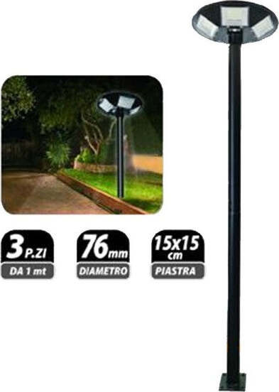 Palo-In-Ferro-Per-Lampione-Led-3-Metri-Da-Giardino-Nero-Da-Esterno-Pt-gd-3n