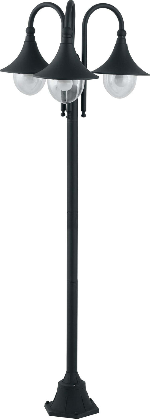 Palo Pavia Nero 3Xe27 Ip44 190X56Cm Illuminazione/Illuminazione per esterni/Luci per sentieri Led Mall Home - Napoli, Commerciovirtuoso.it