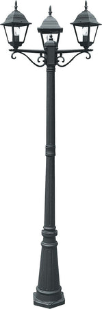 Palo Roma Nero 3Xe27 Ip44 190X70Cm Illuminazione/Illuminazione per esterni/Luci per sentieri Led Mall Home - Napoli, Commerciovirtuoso.it