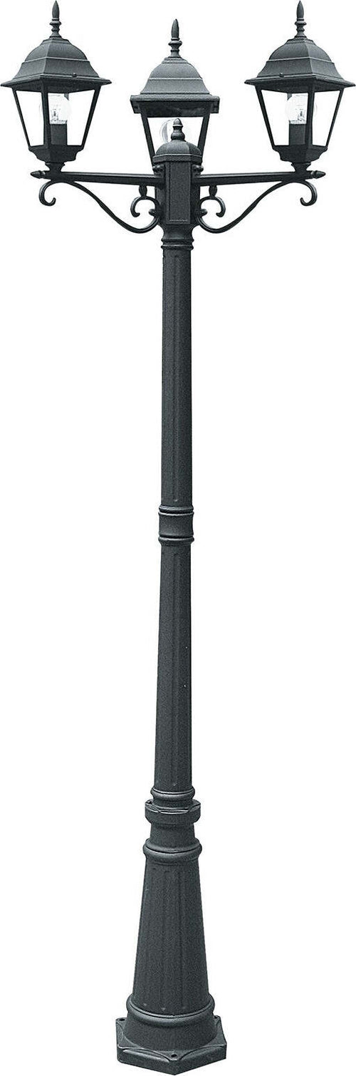 Palo Roma Nero 3Xe27 Ip44 190X70Cm Illuminazione/Illuminazione per esterni/Luci per sentieri Led Mall Home - Napoli, Commerciovirtuoso.it