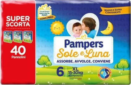 PAMPERS Pannolini Sole Luna Super Scorta Pannolini Super Assorbenti Neonato Bambino Bambina Pannolini Sanitaria Gioia del Bimbo - Villa San Giovanni, Commerciovirtuoso.it