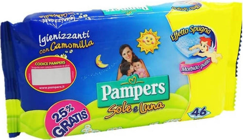 PAMPERS Sole & Luna Salviettine Igienizzanti 46 pezzi Salviette Baby Igienizzanti Con Camomilla Salviettine Sanitaria Gioia del Bimbo - Villa San Giovanni, Commerciovirtuoso.it