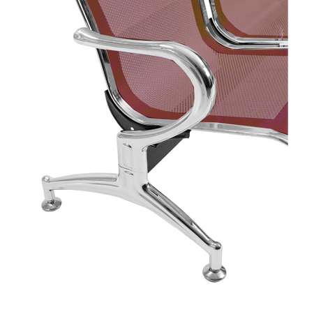 Panca per sala attesa aspetto studio medico o professionale a 4 posti - colore rosso