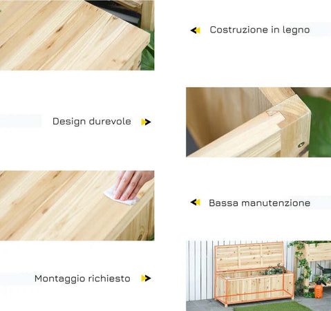 Panca-Contenitore-da-Esterno-in-Legno-di-Abete-Naturale-con-Schienale-per-Giardino-e-Terrazza,-115x45x75cm-84B-460