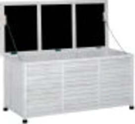 Panca-Contenitore-in-Legno-di-Abete,-Cassapanca-da-Esterno-con-Piedini-Antiscivolo-127x56x60cm,-Bianco-84B-458WT