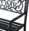 Panca-da-Giardino-2-Posti-in-Metallo-Nero,-Design-Vintage,-127-x-60-x-87cm-840-037