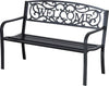 Panca-da-Giardino-2-Posti-in-Metallo-Nero,-Design-Vintage,-127-x-60-x-87cm-840-037