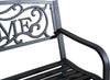 Panca-da-Giardino-2-Posti-in-Metallo-Nero,-Design-Vintage,-127-x-60-x-87cm-840-037