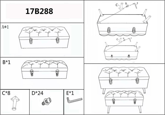 Panca-in-tessuto-con-contenitore-in-legno-gambe-in-ferro-per-interni-set-da-2
