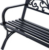 Panca-Panchina-da-Giardino-Esterno-Metallo,-Ghisa-127-×-60-×-85cm-Nero-84B-009