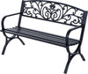 Panca-Panchina-da-Giardino-Esterno-Metallo,-Ghisa-127-×-60-×-85cm-Nero-84B-009