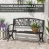 Panca-Panchina-da-Giardino-Esterno-Metallo,-Ghisa-127-×-60-×-85cm-Nero-84B-009