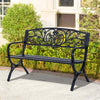 Panca-Panchina-da-Giardino-Esterno-Metallo,-Ghisa-127-×-60-×-85cm-Nero-84B-009