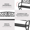 Panca-Panchina-da-Giardino-Esterno-Metallo,-Ghisa-127-×-60-×-85cm-Nero-84B-009