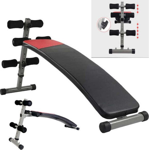 Panca-Per-Addominali-Sollevamento-Pesi-Regolabile-Sit-Up-Bench-Esercizio-Fisico