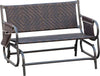 Panchina-a-Dondolo-da-Giardino-2-Posti-in-Rattan-e-Acciaio-con-Tasche-Laterali,-122x75x88cm-Marrone-e-Nero-867-076