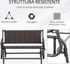 Panchina-a-Dondolo-da-Giardino-2-Posti-in-Rattan-e-Acciaio-con-Tasche-Laterali,-122x75x88cm-Marrone-e-Nero-867-076