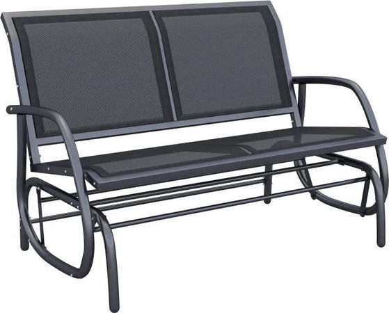 Panchina-a-Dondolo-da-Giardino-a-2-Posti-in-Metallo-e-Tessuto-a-Rete-Traspirante,-120x70x85cm,-Nero-01-0893