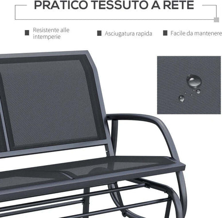 Panchina-a-Dondolo-da-Giardino-a-2-Posti-in-Metallo-e-Tessuto-a-Rete-Traspirante,-120x70x85cm,-Nero-01-0893