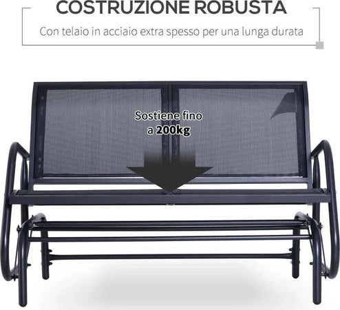 Panchina-a-Dondolo-da-Giardino-a-2-Posti-in-Metallo-e-Tessuto-a-Rete-Traspirante,-120x70x85cm,-Nero-01-0893