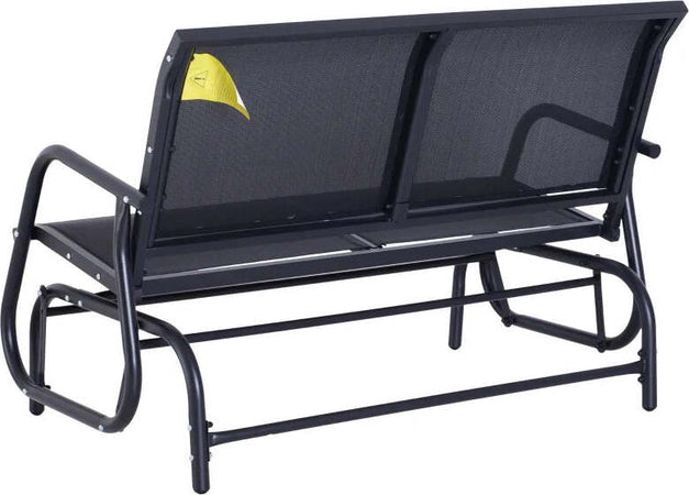 Panchina-a-Dondolo-da-Giardino-a-2-Posti-in-Metallo-e-Tessuto-a-Rete-Traspirante,-120x70x85cm,-Nero-01-0893