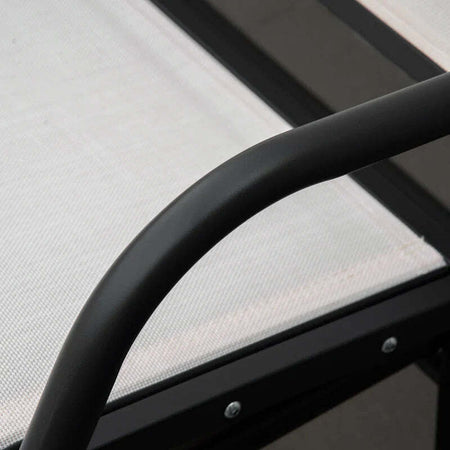 Panchina-a-Dondolo-da-Giardino-a-3-Posti-in-Metallo-e-Tessuto-a-Rete-Traspirante,-147x75x85cm,-Beige-84B-531CW