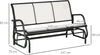 Panchina-a-Dondolo-da-Giardino-a-3-Posti-in-Metallo-e-Tessuto-a-Rete-Traspirante,-147x75x85cm,-Beige-84B-531CW