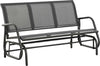 Panchina-a-Dondolo-da-Giardino-a-3-Posti-in-Metallo-e-Tessuto-a-Rete-Traspirante,-147x75x85cm,-Grigio-84B-531GY