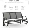 Panchina-a-Dondolo-da-Giardino-a-3-Posti-in-Metallo-e-Tessuto-a-Rete-Traspirante,-147x75x85cm,-Grigio-84B-531GY