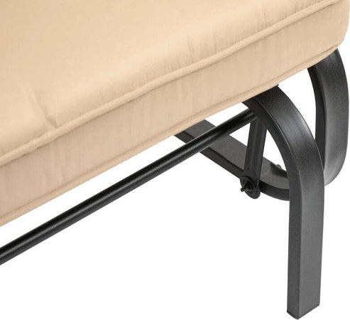 Panchina-a-Dondolo-da-Giardino-per-2-Persone-con-Cuscini-per-Seduta-e-Schienale,-122x70x87cm,-Khaki-84B-840