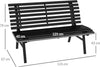 Panchina-da-Esterno-in-Alluminio-a-2-Posti-a-Doghe,-123x67x79cm,-Nero-84G-206V00BK