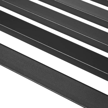 Panchina-da-Esterno-in-Metallo-Impermeabile-Nero,-Panca-da-Giardino-a-due-Posti,-127-x-62-x-82cm---Max-240kg--84B-010