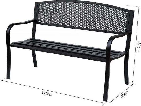 Panchina-da-Esterno-Panca-da-Giardino-Max-240kg-Metallo-127-×-60-×-85cm-Nero-84B-182BK