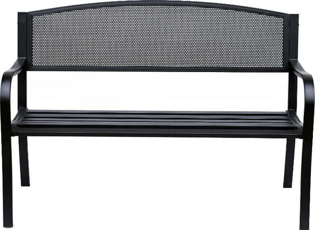 Panchina-da-Esterno-Panca-da-Giardino-Max-240kg-Metallo-127-×-60-×-85cm-Nero-84B-182BK