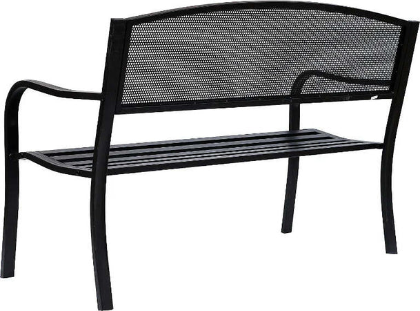 Panchina-da-Esterno-Panca-da-Giardino-Max-240kg-Metallo-127-×-60-×-85cm-Nero-84B-182BK