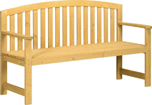 Panchina-da-Giardino-2-Posti-con-Seduta-e-Schienale-a-Doghe,-in-Legno-di-Abete,-143x51x85-cm-84B-634V00OG