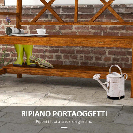 Panchina-da-Giardino-2-Posti-in-Legno-con-Ripiano-e-Braccioli,-125x58x88cm,-Legno-84G-429V00TN