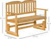 Panchina-da-Giardino-a-Dondolo-da-2-Posti-con-Braccioli-in-Legno-di-Abete,-132x51x95.5cm,-Colore-Legno-84B-529