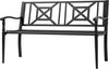 Panchina-da-Giardino-in-Acciaio-a-2-Posti-con-Schienale-Alto-e-Braccioli,-128x62.5x81.5-cm,-Nero-84B-749V01