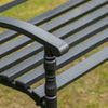Panchina-da-Giardino-in-Acciaio-a-2-Posti-con-Schienale-Alto-e-Braccioli,-128x62.5x81.5-cm,-Nero-84B-749V01
