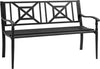 Panchina-da-Giardino-in-Acciaio-a-2-Posti-con-Schienale-Alto-e-Braccioli,-128x62.5x81.5-cm,-Nero-84B-749V01