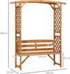 Panchina-da-Giardino-in-Legno-di-Abete-con-Arco-Decorativo-per-Piante-e-Vasi,-160x50x198-cm,-Marrone-84G-002V00BN