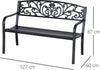 Panchina-da-Giardino-in-Metallo-con-Schienale-Decorato,-127x60x87cm---Nero-840-036